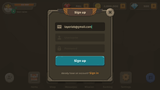 Interface signup screen for GUI - The Stone by LAYERLAB Shop, showing input fields and branding elements.