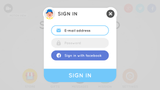 LayerLab Shop GUI simple round interface login screen showing a clean, modern login form with rounded design elements.