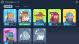 LayerLab Shop GUI Pro simple casual interface character list screen with various character icons and design elements.