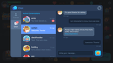 LayerLab GUI Pro casual interface screenshot showing chat window with simple design and PSD file elements.
