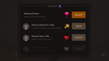 Dark Geo interface message screen showcasing geometric dark-themed design elements from LAYERLAB Shop's GUI.