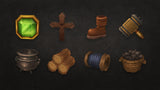 3D RPG icons set from LAYERLAB Shop, featuring 100 detailed fantasy-themed props on screen 05.