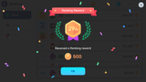 Simple casual GUI interface designed by LAYERLAB Shop, featuring ranking and reward icons on a clean, modern layout.