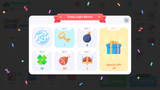 Simple casual GUI interface by LAYERLAB for daily bonus 7-day display, featuring clean design and user-friendly layout.