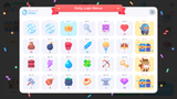 LayerLab GUI Pro simple casual interface showing a 28-day daily bonus calendar with icons and clean design.