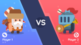 LayerLab Shop GUI Pro simple casual interface with play battle VS screen, featuring colorful game elements and battle options.