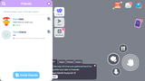 LayerLab Shop GUI life game interface with friends invite screen, featuring colorful icons and playful design elements.