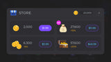 Neon GUI interface by LAYERLAB Shop displayed on a computer screen, showcasing vibrant neon design elements and user interface layout.