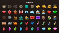 Set of 2D icons from LAYERLAB Shop, featuring various colorful and modern graphic symbols in the total pack.