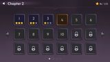 Fantasy RPG mobile game chapter select screen UI showing stage progression with star ratings, locked stages, and navigation arrows, Layerlab, store.layerlab