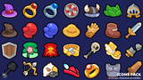 Casual game icon pack by LayerLab featuring UI and reward icons