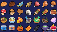 Casual game icon pack by LayerLab featuring UI and reward icons