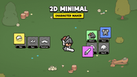 2D minimal character maker by LAYERLAB Shop featuring a customizable cartoon-style character with simple geometric features.