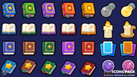 Casual game icon pack by LayerLab featuring economy and item icons