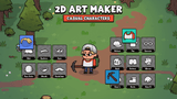2D Art Maker Casual Character by LAYERLAB Shop, featuring a colorful animated character in a playful pose.