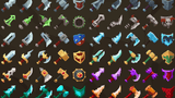 LayerLab Shop 2D Casual Weapon icons featuring colorful, stylized illustrations of various weapons for digital design projects.