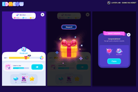 레이어스토어의 Neon2 인터페이스 디자인 — 디지털 인터페이스 화면 위 생동감 있는 네온 스타일 요소.