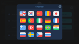 GUI Pro simple casual interface design by LAYERLAB Shop, featuring language selection screen with clean layout and modern style.