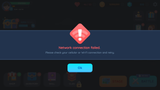Simple casual GUI interface from LAYERLAB Shop showing a network error message with minimal design and clean layout.