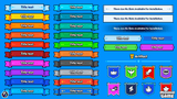 Minimal blue game interface design by LAYERLAB Shop, featuring sleek GUI elements and layered PSD files for game development.