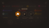 Dark Geo interface by LAYERLAB Shop, featuring a pause icon with geometric dark-themed design.