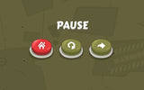 Cartoon military interface by LAYERLAB Shop featuring pause button icon and military-themed graphics in vibrant colors.
