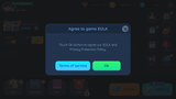 Screenshot of GUI Pro simple casual interface popup with EULA text, designed by LAYERLAB Shop for easy user interaction.