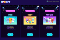 레이어스토어의 Neon2 인터페이스 디자인. 생동감 있는 네온 스타일 그래픽, PSD 파일 포맷, 모던한 디지털 미학.