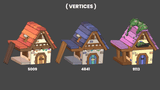 3D casual props village by LAYERLAB Shop, featuring miniature buildings and scenic elements for creative displays and projects.