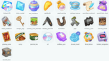 LayerLab Shop 2D icons resource set featuring colorful, flat 2D icons on a transparent background for design projects.