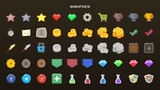 Set of 2D icons from LAYERLAB Shop, featuring various colorful, modern digital graphics in a total icon pack.