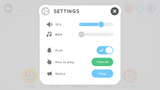 LAYERLAB Shop GUI interface with a simple round design, showing settings and customization options in a clean digital layout.