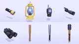 3D Casual Survival props by LAYERLAB Shop, featuring realistic survival gear and accessories in a detailed 3D model image.