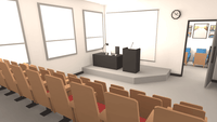 3D office interior props by LAYERLAB Shop, featuring modern desks, chairs, and decor elements in a professional workspace setting.