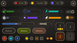 Matt metal GUI interface component by LAYERLAB Shop, showing a sleek, metallic textured surface with detailed interface elements.