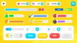 Yellow Kid GUI interface component by LAYERLAB Shop, featuring a bright yellow design with interactive elements and icons.