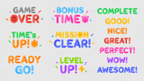 Simple round GUI interface from LAYERLAB Shop featuring clean, minimal design with action text elements.