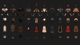 3D fantasy characters by LAYERLAB Shop featuring detailed, colorful figures with medieval armor and magical accessories.