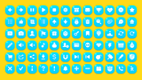 LayerLab Shop GUI interface featuring a yellow kid-themed design with functional blue buttons on a digital screen.