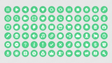 Green function button from LAYERLAB Shop's GUI simple round interface, featuring a clear, circular design with icon in the center.