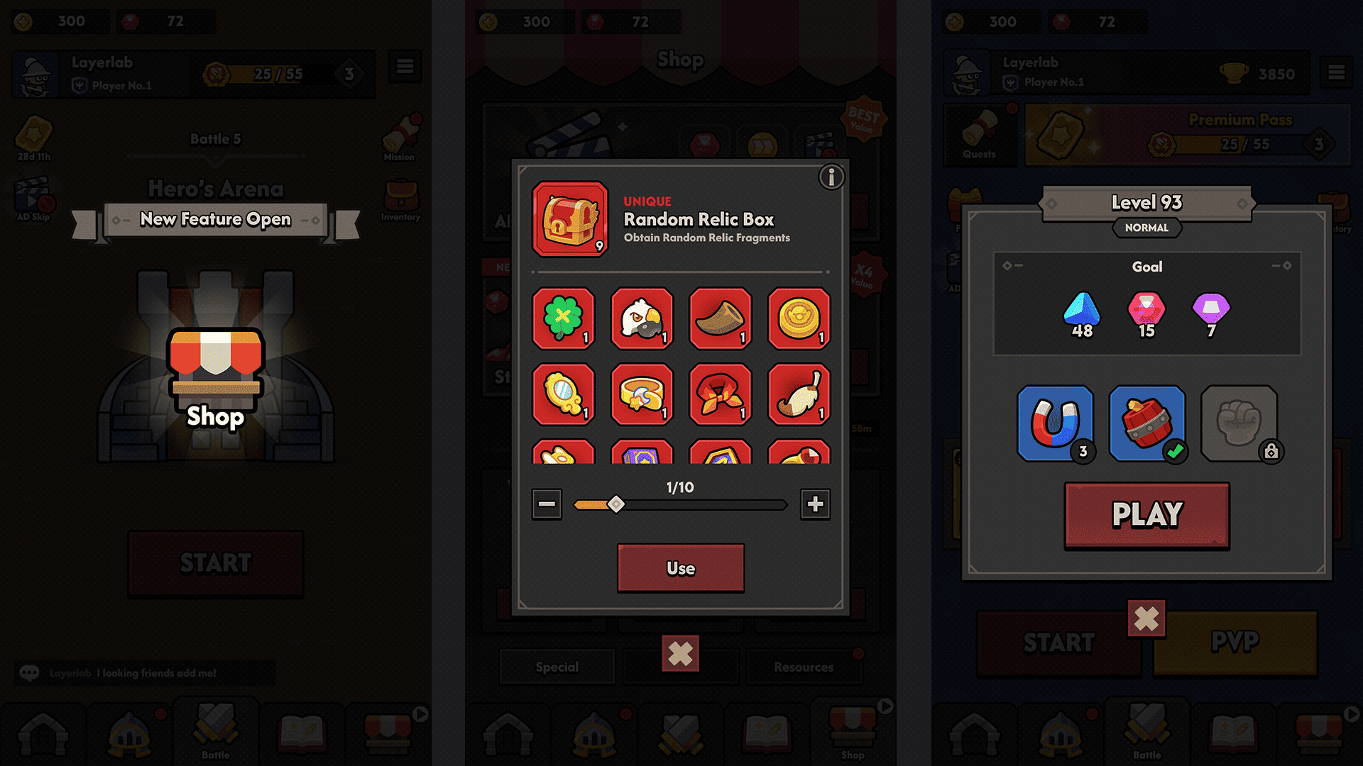Minimal dark game interface by LAYERLAB Shop, GUI Pro - sleek, dark-themed design with intuitive controls and modern aesthetics.