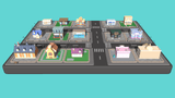 3D casual props building model by LAYERLAB Shop, featuring detailed architectural design and realistic textures.