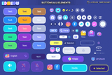 Neon2 interface design by LAYERLAB Shop featuring vibrant neon-style graphics and layered PSD file for customization.