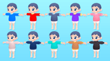 3D Casual Characters by LAYERLAB Shop featuring diverse animated figures with detailed clothing and expressive poses.