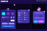 Neon2 interface design by LAYERLAB Shop, featuring vibrant neon-style graphical elements on a dark background.