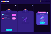 레이어스토어의 Neon2 인터페이스 디자인. 생동감 있는 네온 스타일 요소와 커스터마이징을 위한 레이어드 PSD 파일.