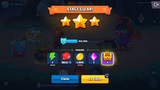 Screenshot of GUI Pro casual game interface showing game result screen with score and options, designed by 내 스토어.