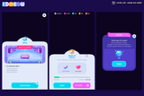 Neon2 interface by LAYERLAB Shop featuring vibrant neon-style design elements on a digital interface screen.