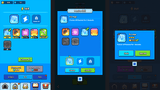 Minimal blue GUI interface by LAYERLAB Shop for game design, includes PSD files, modern and sleek game UI elements.