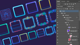 LayerLab Shop GUI avatar frame interface featuring a colorful 2D avatar frame with vibrant design elements.